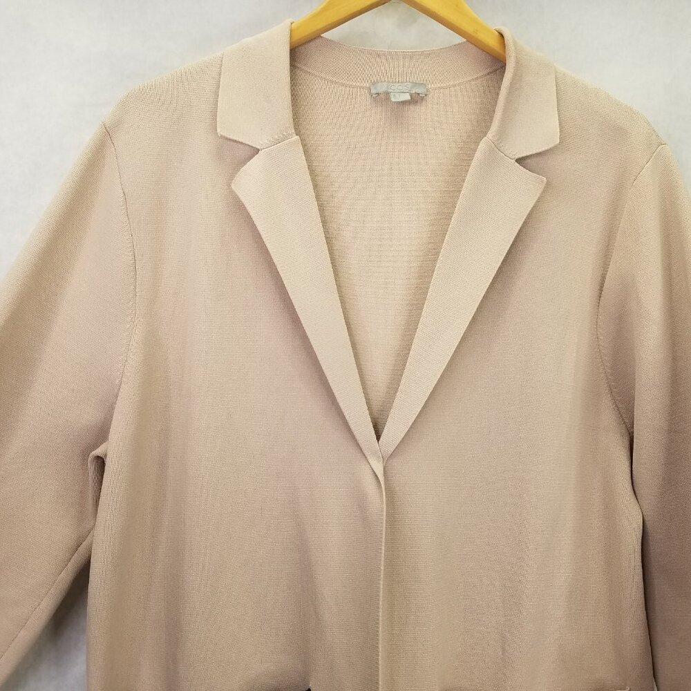 COS Open Cardigan Blazer Women's M Beige Tan Long Knit Jacket Minimalist Lagum - Picture 3 of 16